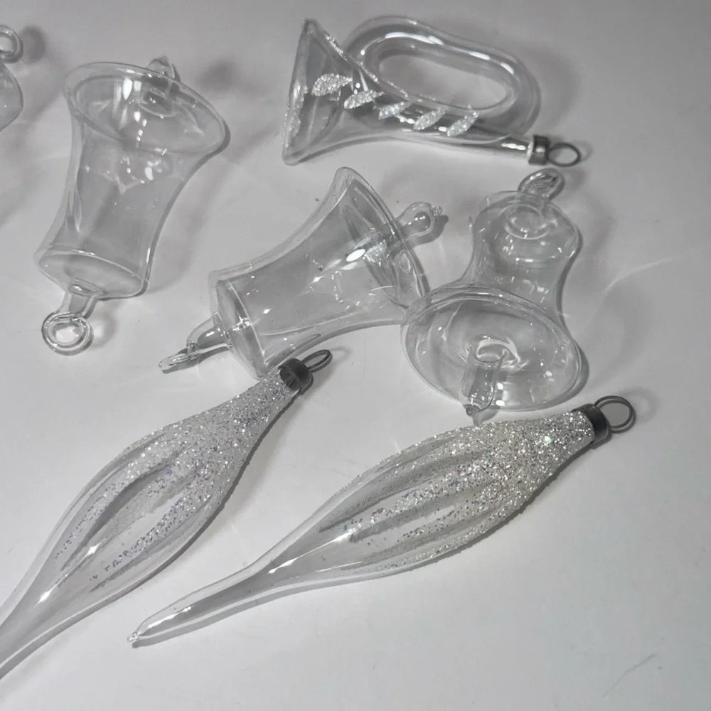 Vintage Pyramid hand crafted glass clear ornaments-